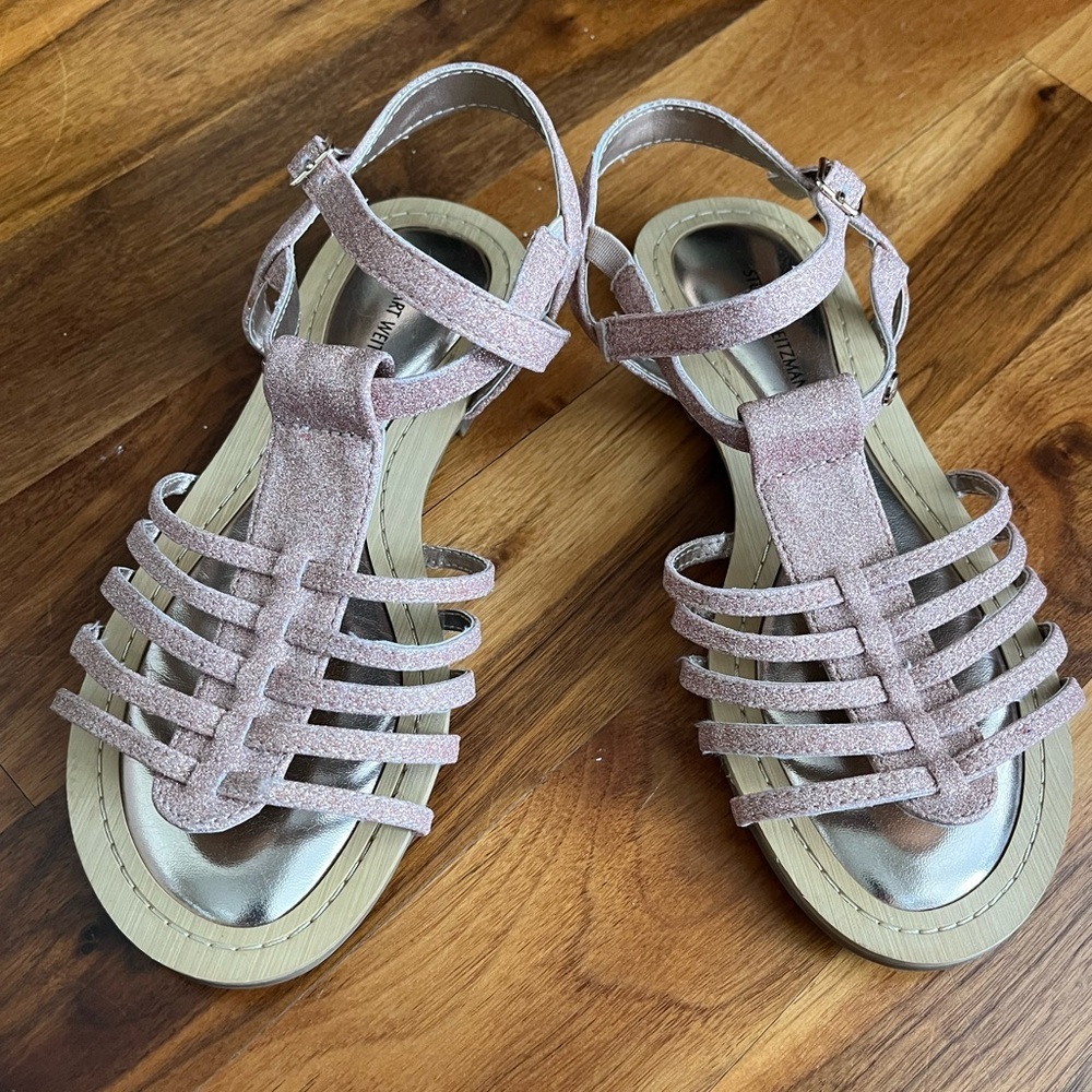 Stuart Weitzman Girls Rose Gold glitter, NEW